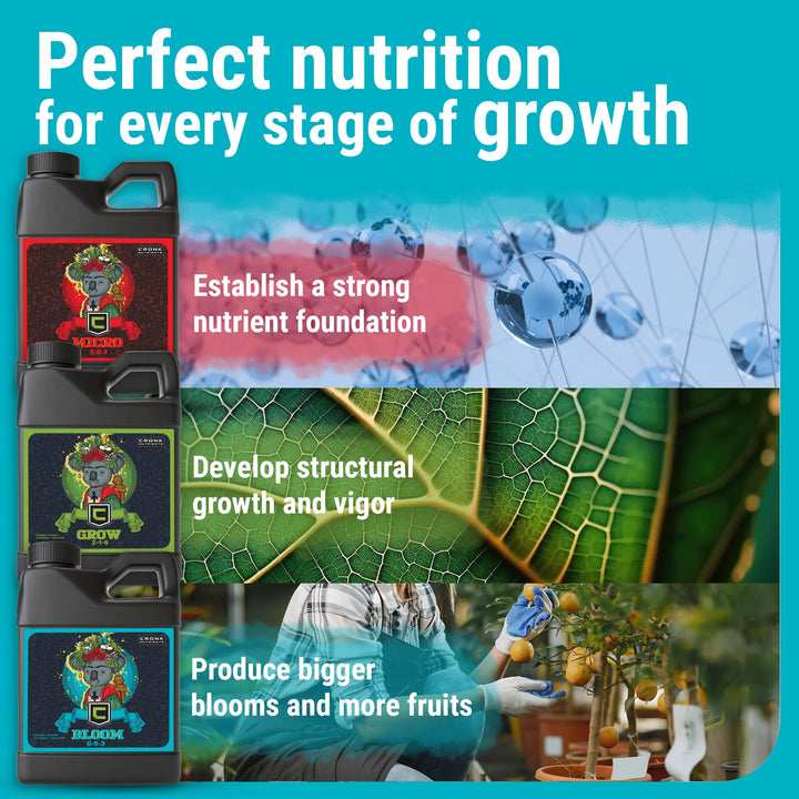 3-Part Base Kit | Micro, Grow, Bloom Cronk Nutrients